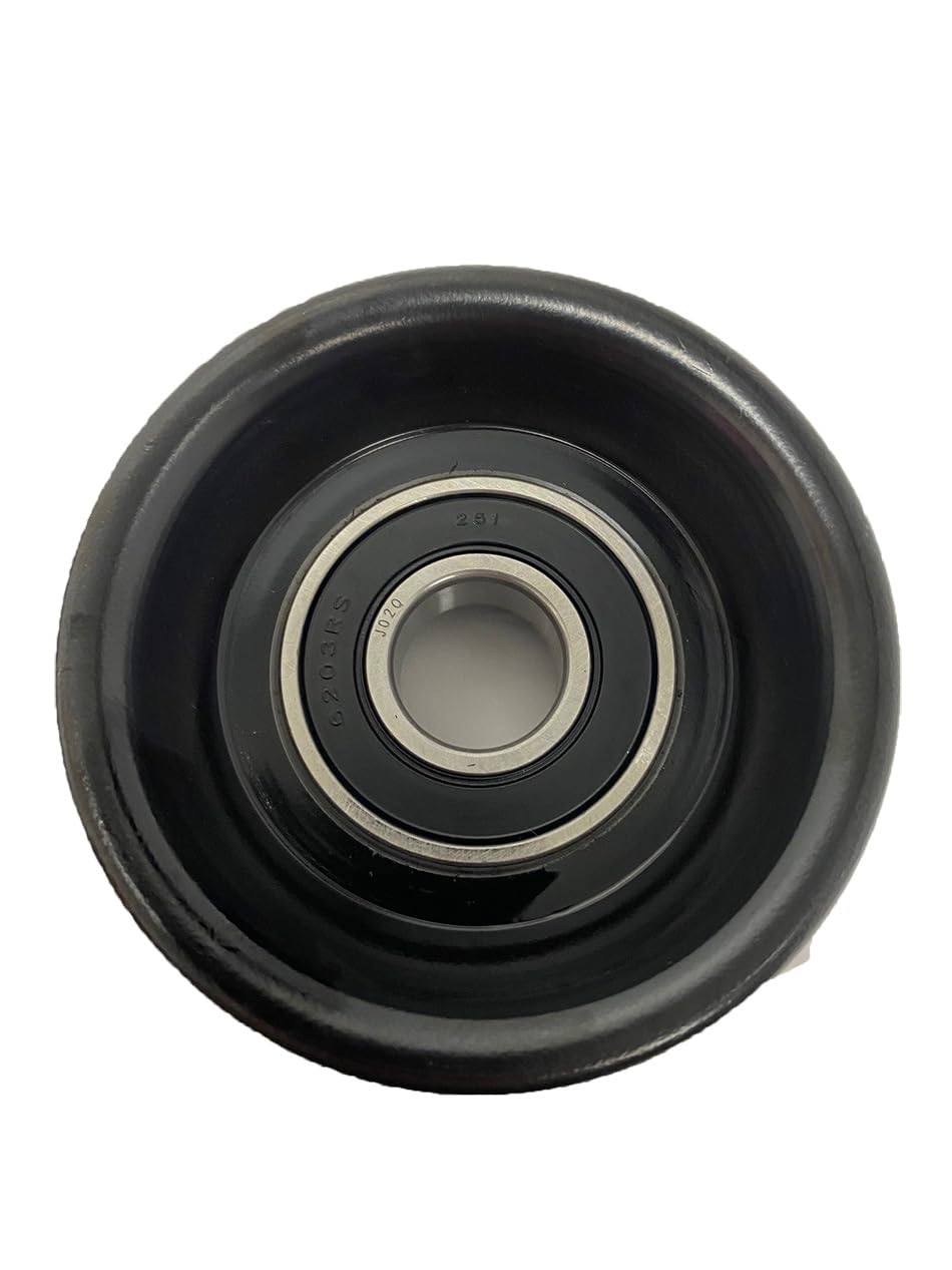 Dayco 89007 tensioner and idler pulley close-up for reliable belt guidance