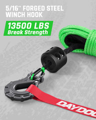 DAYDOOR floating rope eases recovery in mud or water with reduced snag risk.