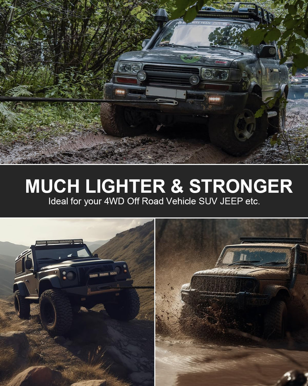Rugged DAYDOOR rope supports off-road recovery missions.