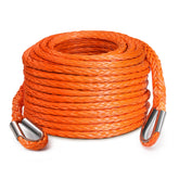 DAYDOOR Winch Rope Extension 50ft, coiled orange, lightweight recovery upgrade.