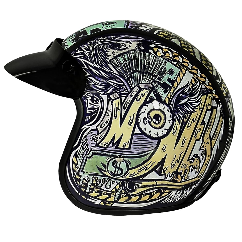 Daytona Helmets 3/4 open-face side view highlighting lightweight profile for daily rides.
