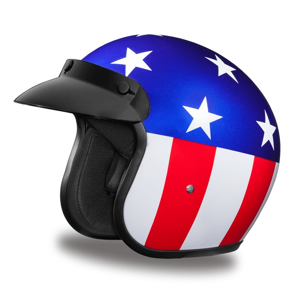 Daytona Helmets Captain America graphic open face helmet for bold style and protection