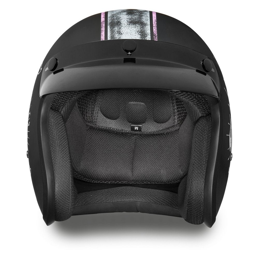 Daytona open-face helmet side view, lightweight comfort for long cruises.
