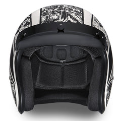 Daytona Helmets open-face helmet side view showing ergonomic adjustable fit