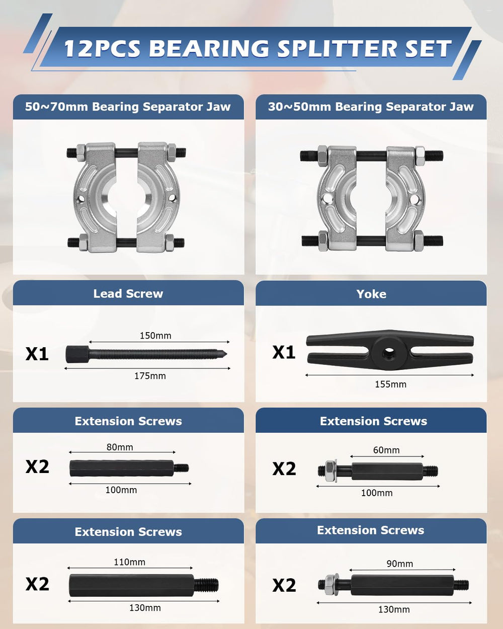 DAYUAN 5-ton puller showcases rugged strength for tough bearing removal tasks.