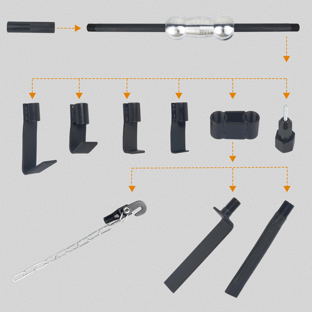 DAYUAN dent puller set with hardened steel adapters for durable repairs.