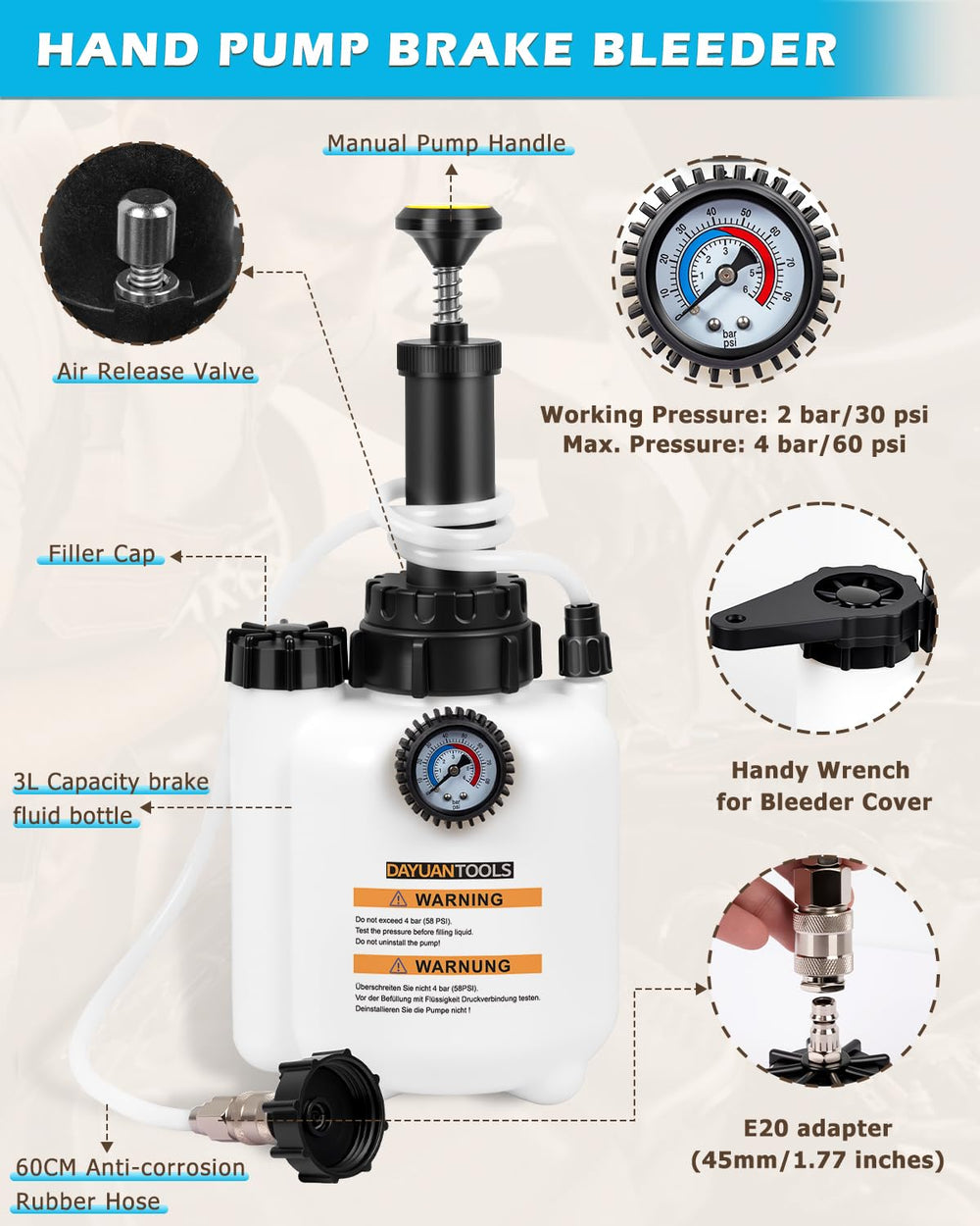 DAYUAN E20 adapter 45mm fits most European models