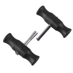 DAYUAN windshield removal tool cuts the vinyl adhesive around the windshield.
