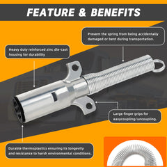 Dazakoot 7-pin round socket demonstrating durable trailer wiring for heavy use