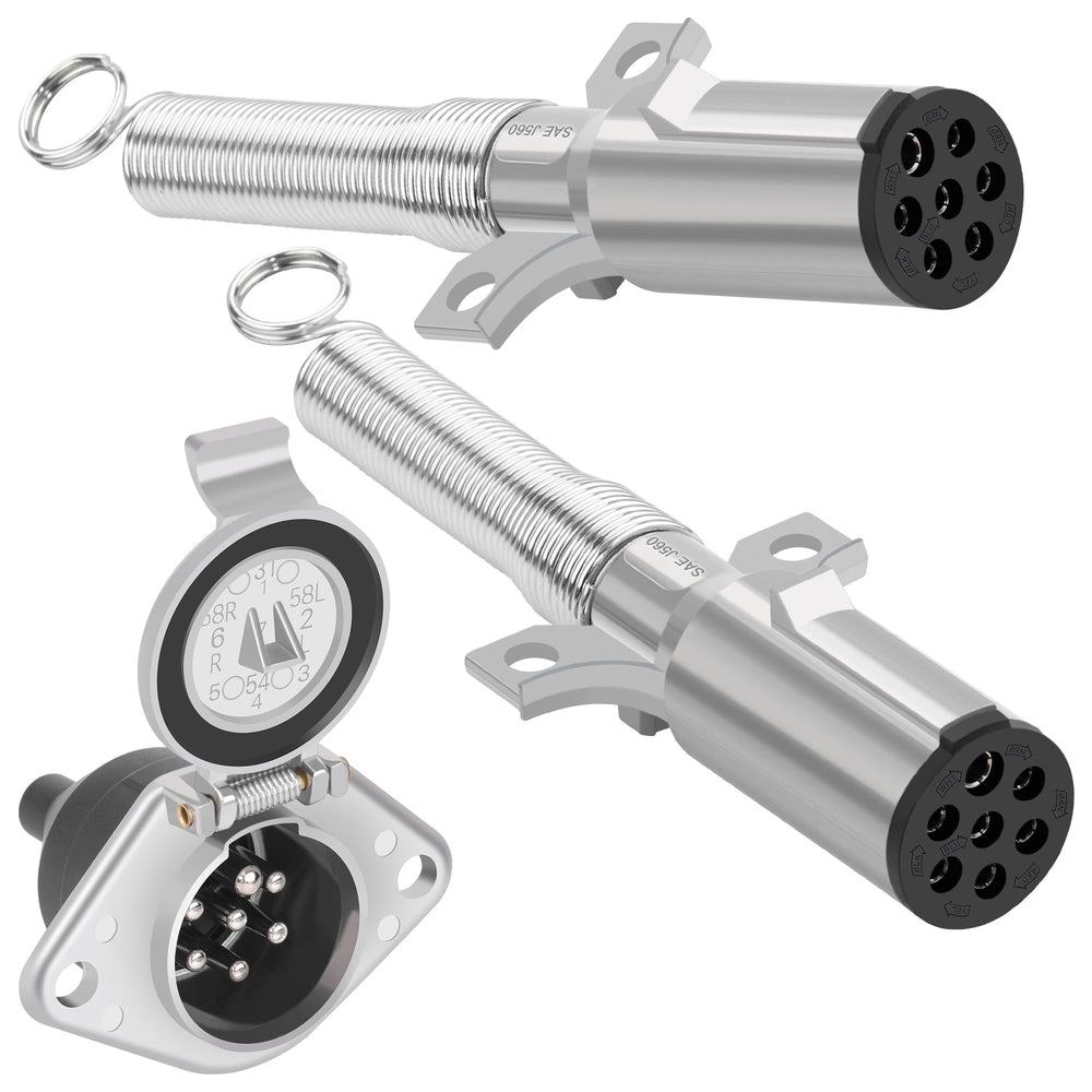 Dazakoot 7-pin trailer plug for heavy-duty trucks provides reliable signal and power connections.
