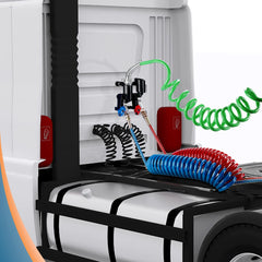 Dazakoot durable coiled air line for reliable semi-truck use.