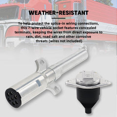 Dazakoot replacement 7-pin round socket compatible with common trailer systems