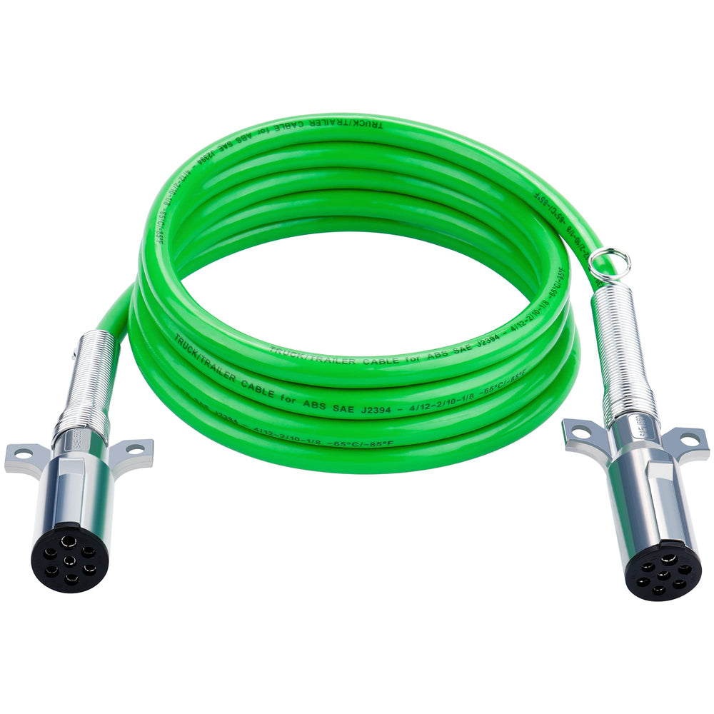 Dazakoot seven-way ABS cord coiled in green for reliable trailer power