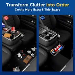 DAZANZAN Silverado console tray, top view, adds organized compartments for devices and cards.