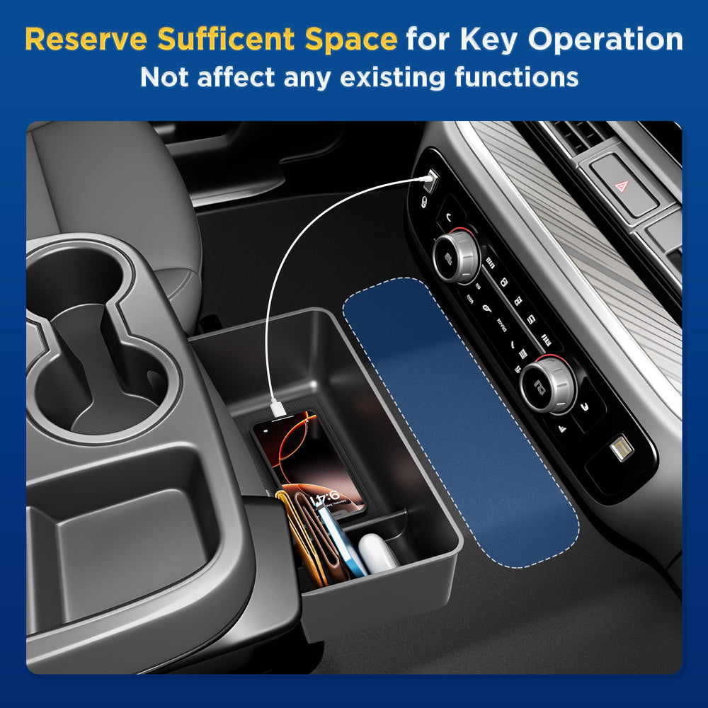DAZANZAN hanging box for Silverado, close-up, durable ABS tray with easy-clean mats.