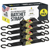 DC Cargo Mall auto retractable ratchet straps in package demonstrate quick cargo securing.