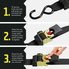 DC Cargo Mall 2in straps resist wear with rugged webbing for heavy loads.