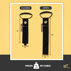 DC Cargo Mall durable polyester webbing for long-lasting cord management.