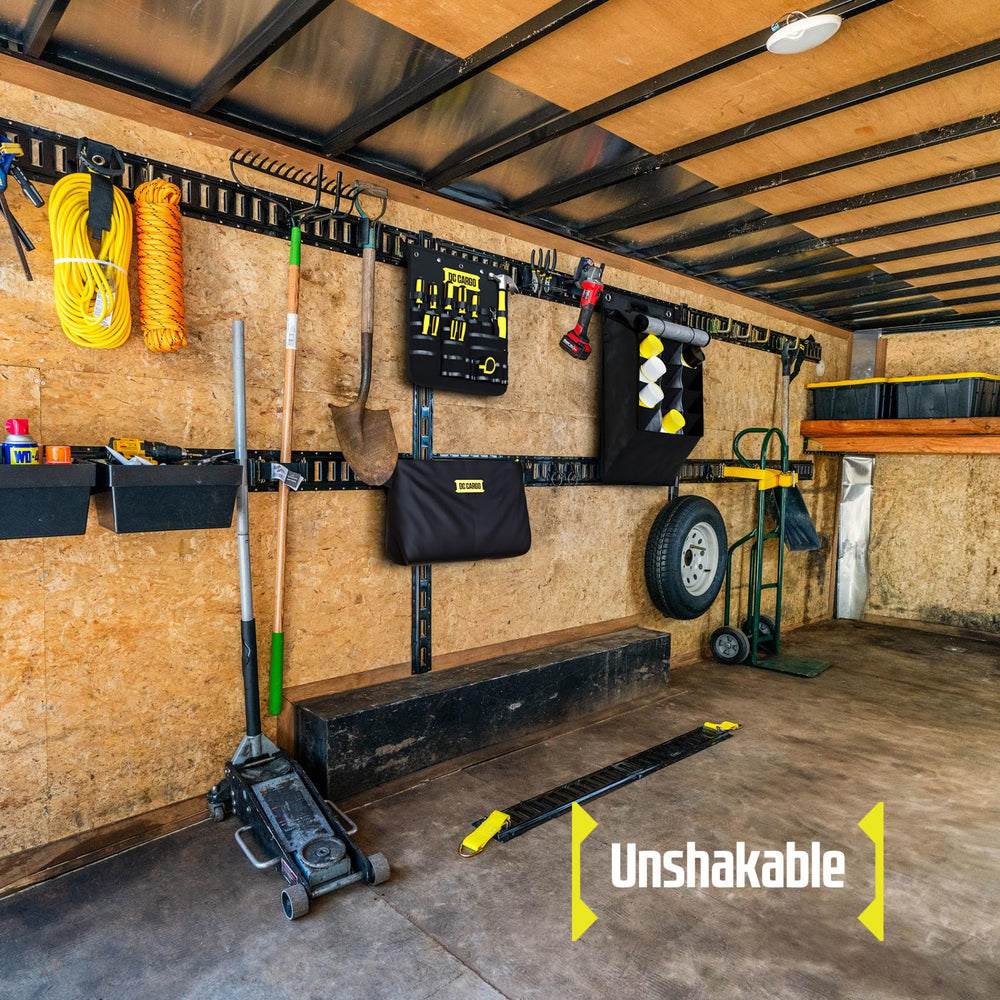 DC Cargo Mall E-Track storage bag ready to carry straps and cords in rugged canvas.