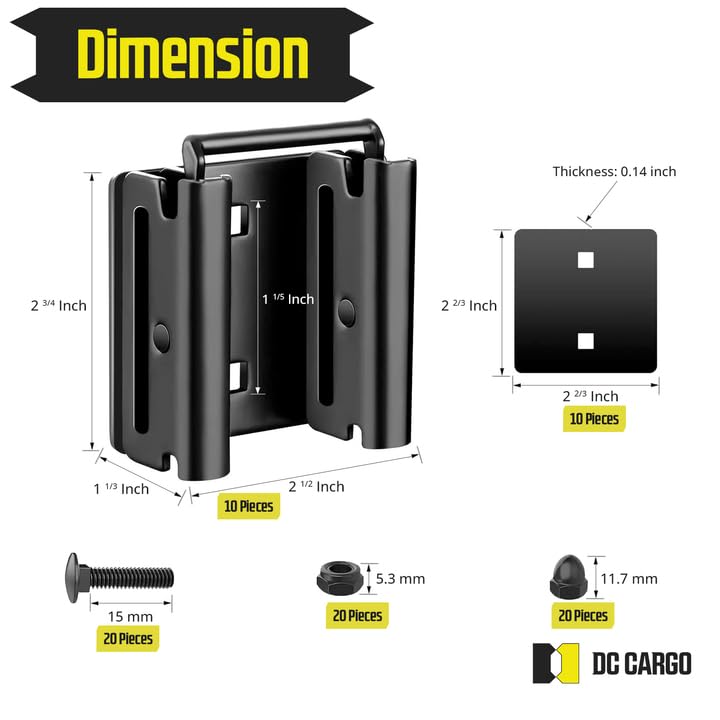 Heavy-duty steel E-track connector demonstrates durability for trailer and truck use.
