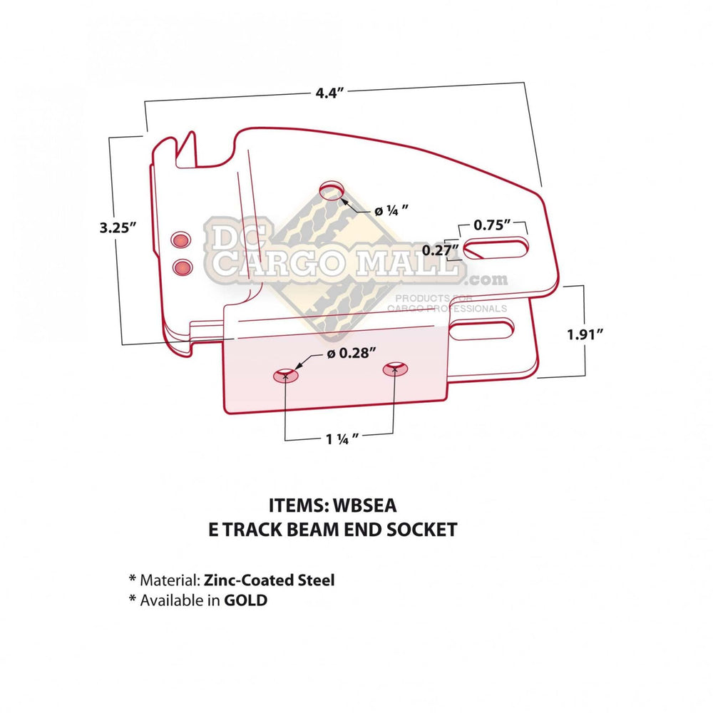 DC Cargo Mall compatible with removable E-track load bars for secure loads.