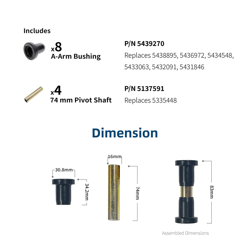DCOMA Polaris Ranger rear upper bushing enhances suspension response on rough terrain