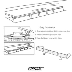 DCOMA USB and power cable management keeps cords ready on the go.