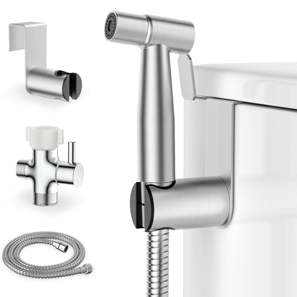 Dearocean handheld bidet sprayer with stainless steel body and ergonomic grip for easy cleaning.
