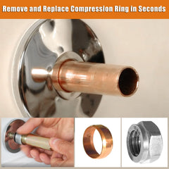 Debialo half-inch compression fittings work with standard copper pipes