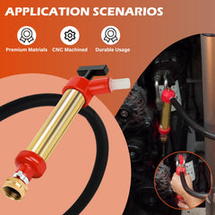 Deckaura dipstick attachment ready for quick oil drainage