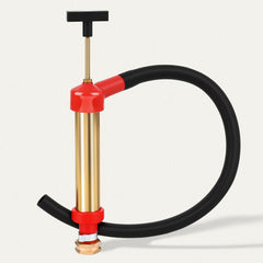 Deckaura oil drain pump top view with brass body and hose connection for efficient draining