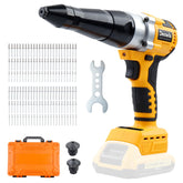 Decwls cordless rivet gun in action, ideal for quick field repairs.