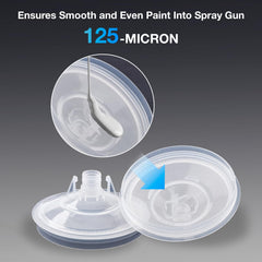 Decwls cup adapter 3/8 inch male for broad compatibility with common spray guns.