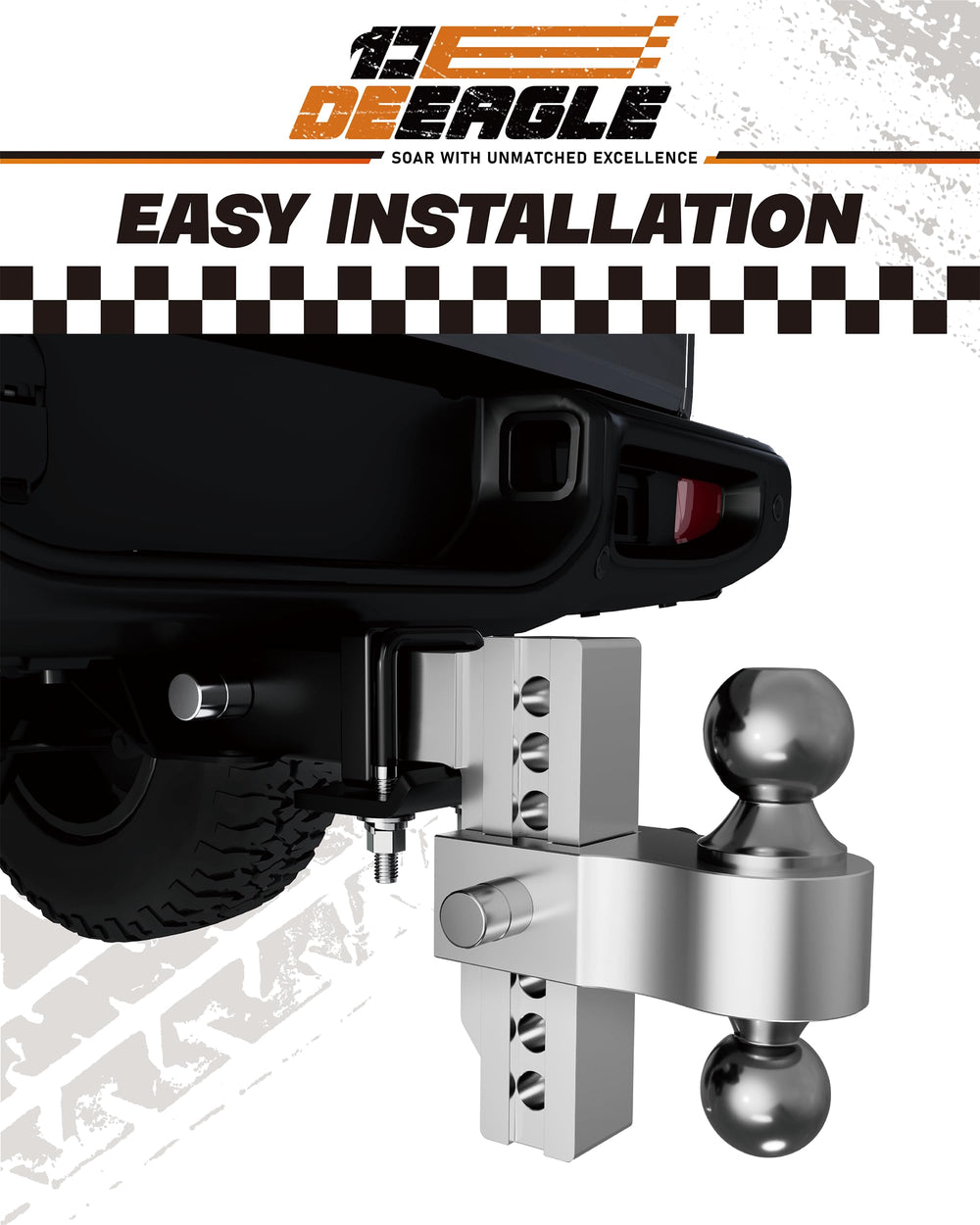 DEEAGLE rugged, rust-free finish withstands weather conditions.