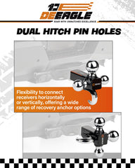 DEEAGLE tri-ball hitch with 2-5/16-in ball for heavy-duty use.