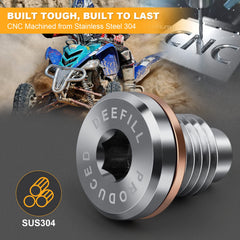 DEEFILL magnet close-up; strong magnet attracts metal shavings for protection.