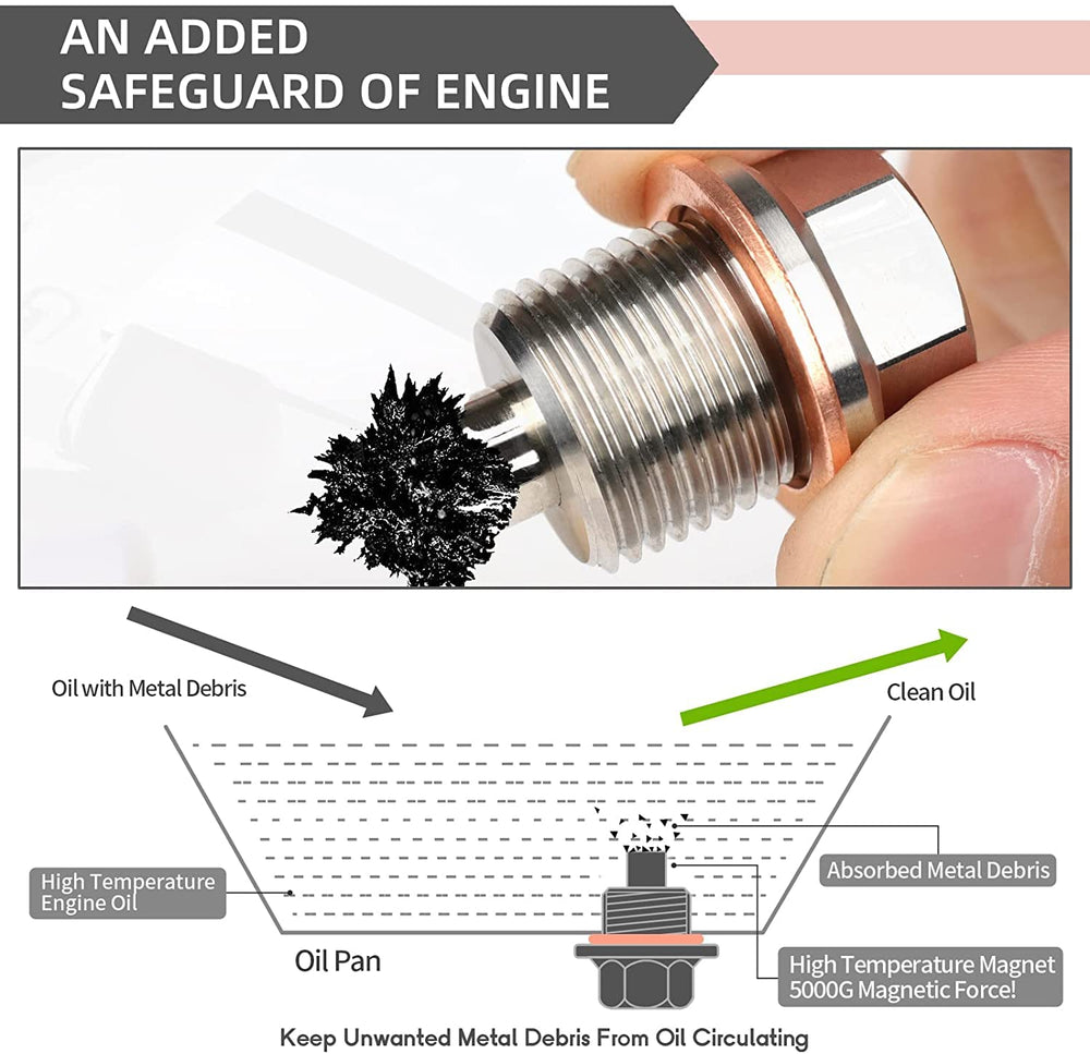 DEEFILL plug demonstrates magnet in action attracting metal debris.