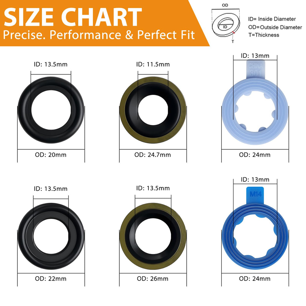 DEEFILL rubber gasket 22x13.5mm for M14 ensures sealing