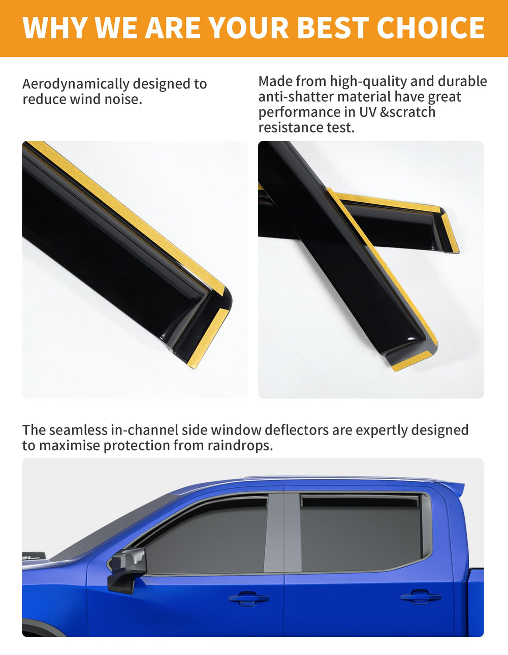 Four-piece set delivers a seamless look across all crew cab doors.