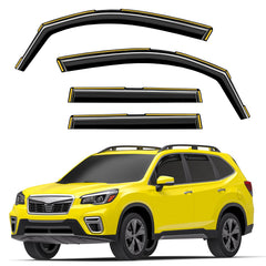 Deejecsun Subaru Forester left in-channel rain guard blocks rain while improving airflow.