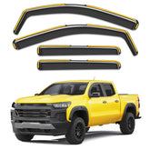 Deejecsun in-channel rain guards for Chevy Colorado and GMC Canyon keep rain out and sun glare down.