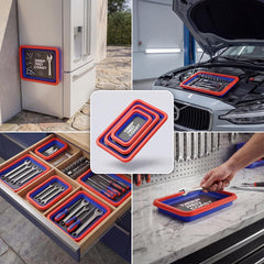 Deepredcoast versatile trays organize small metal components for carpenters and electricians.