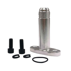 DEF Turbine Oil Drain Joint top view shows compact 10AN flange for easy routing.