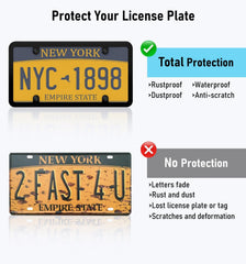 DEFEK 2-pack license plate frame packaging open box.