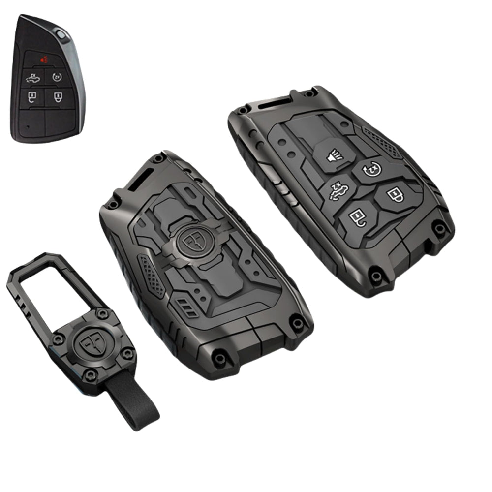 DEGEMEEN key fob cover in a shiny zinc design enhances style and protection.