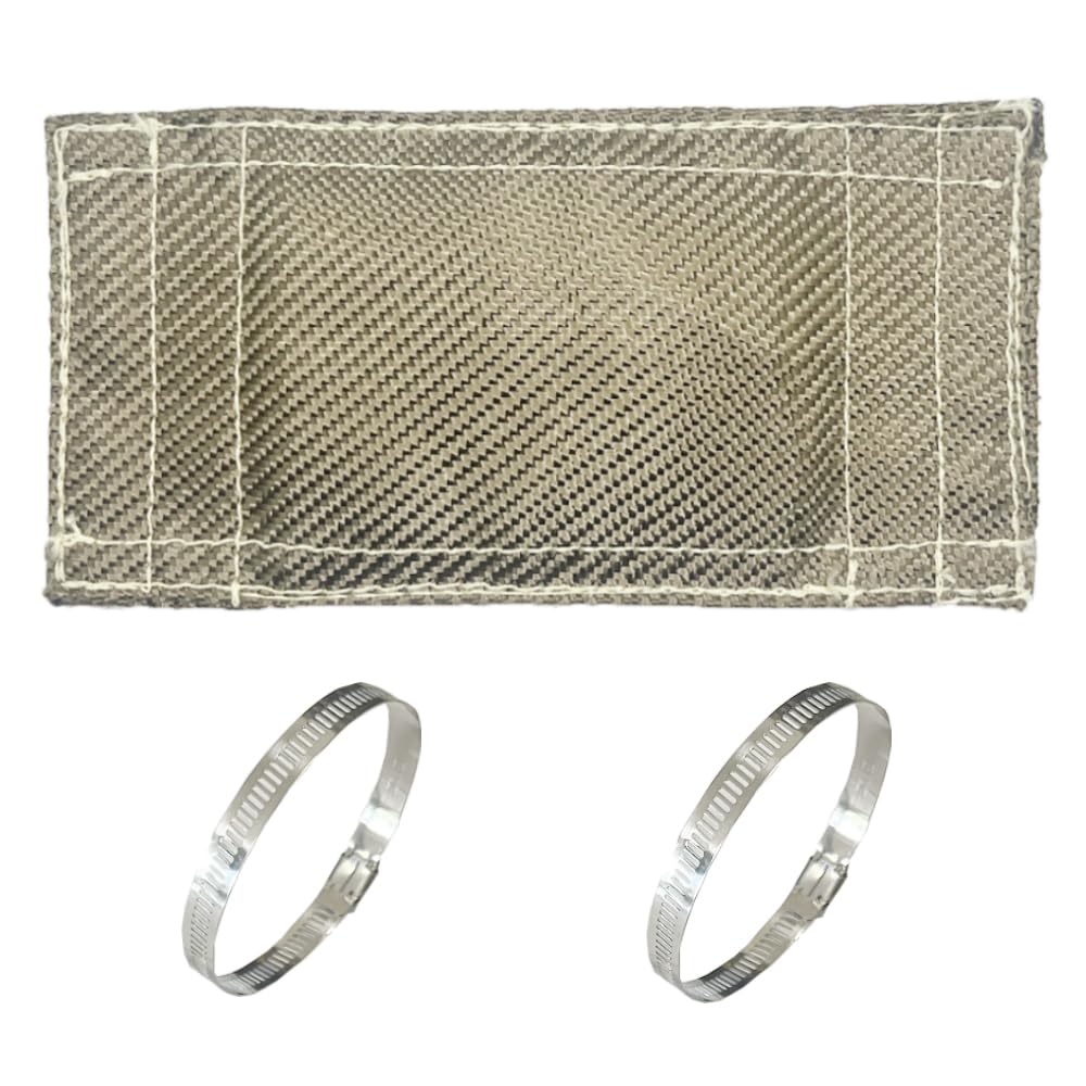 DEGEOBERLIN titanium pipe heat shield front view reduces exhaust heat exposure on motorcycles