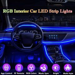 DEHERANE 315-inch fiber optic guide highlights seamless light spread across your car interior.