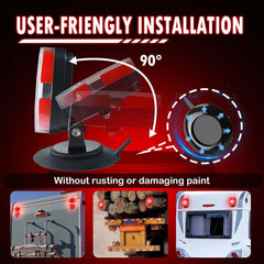 DEJ rotatable 110° stand optimizes signaling visibility on any trailer.