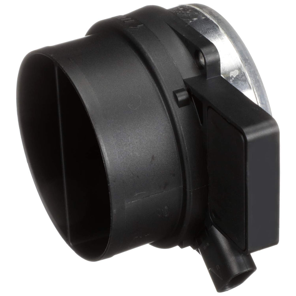 Delphi AF10043 mass air flow sensor close-up with connector for precise metering.