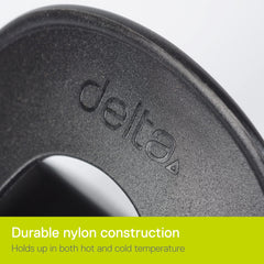 Durable nylon construction withstands heat and cold for year-round riding